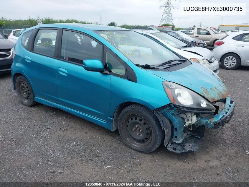 LUCGE8H7XE3000735 2014 Honda Fit