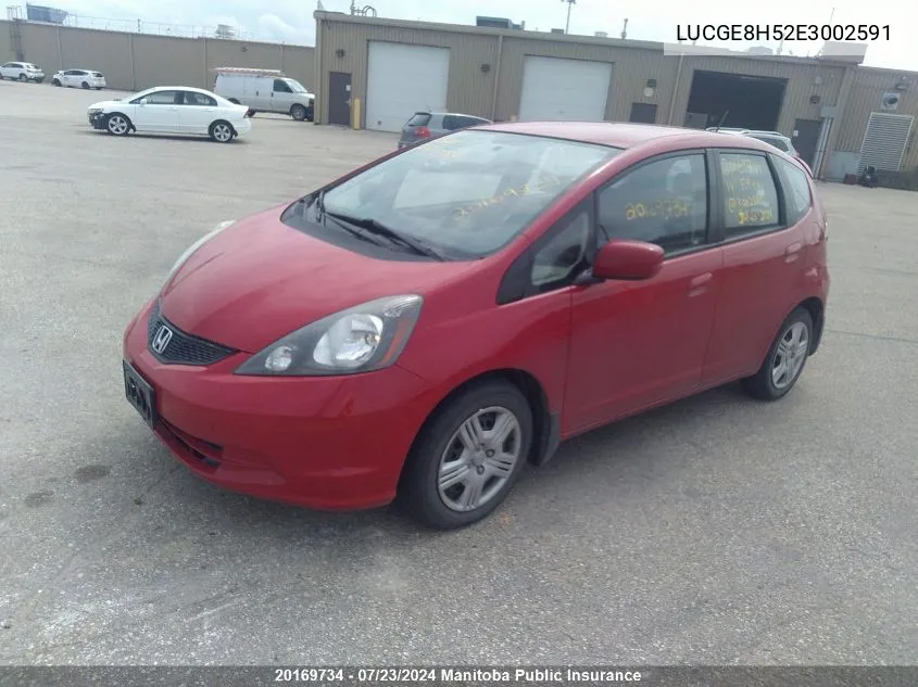 2014 Honda Fit Lx VIN: LUCGE8H52E3002591 Lot: 20169734