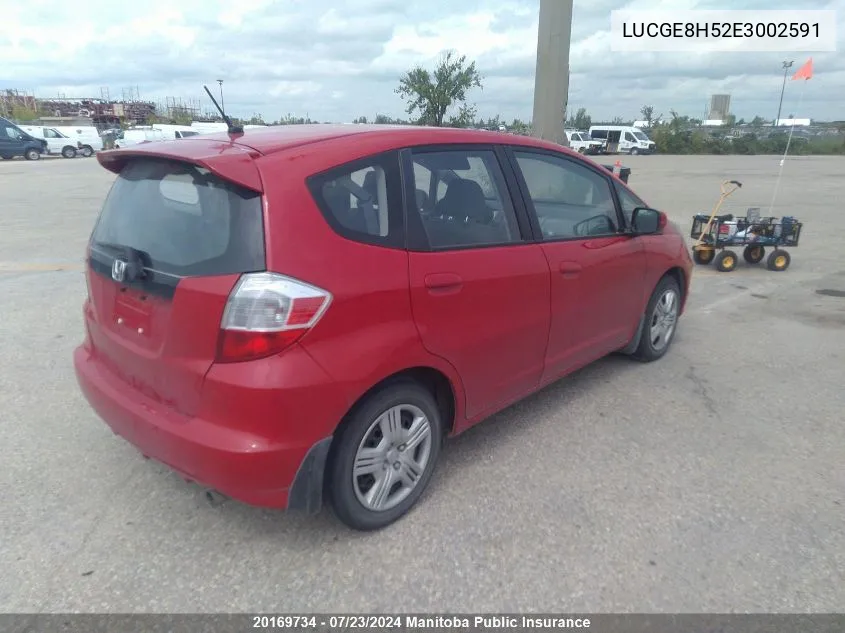 2014 Honda Fit Lx VIN: LUCGE8H52E3002591 Lot: 20169734