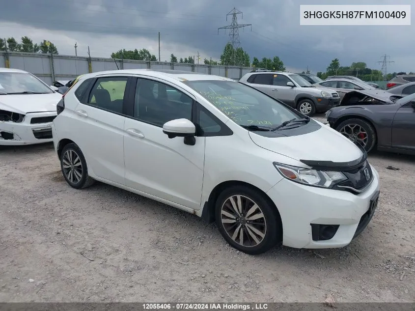 2015 Honda Fit VIN: 3HGGK5H87FM100409 Lot: 12055406