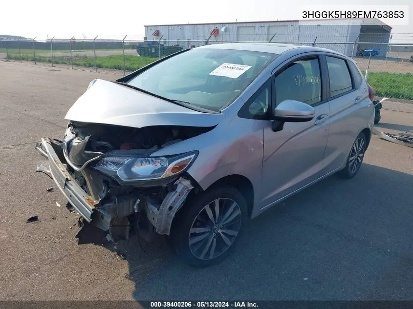 2015 Honda Fit Ex/Ex-L VIN: 3HGGK5H89FM763853 Lot: 39400206