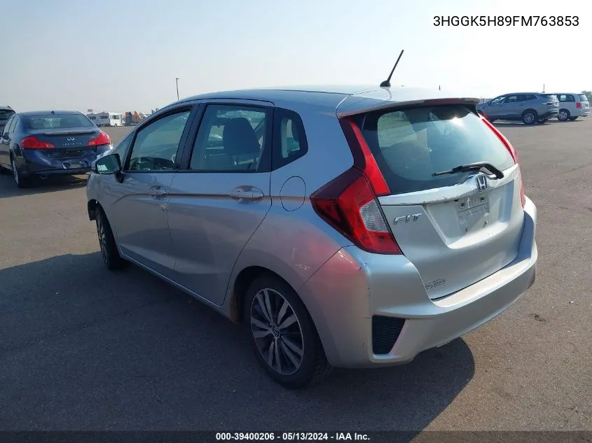 2015 Honda Fit Ex/Ex-L VIN: 3HGGK5H89FM763853 Lot: 39400206