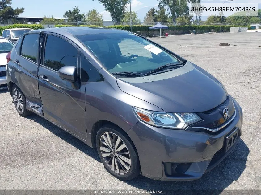 2015 Honda Fit Ex/Ex-L VIN: 3HGGK5H89FM704849 Lot: 39862865