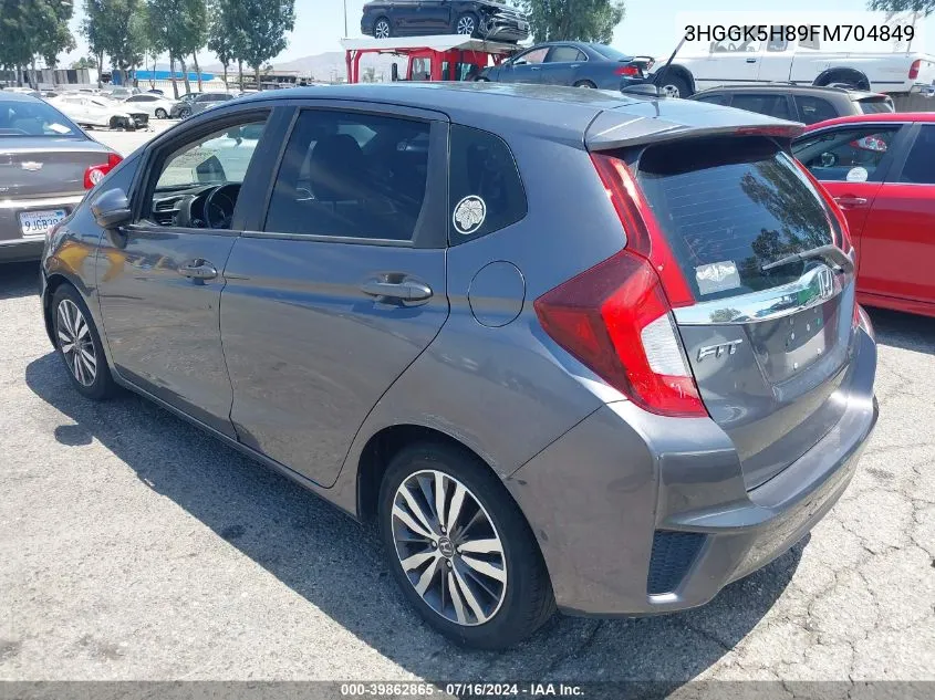 2015 Honda Fit Ex/Ex-L VIN: 3HGGK5H89FM704849 Lot: 39862865