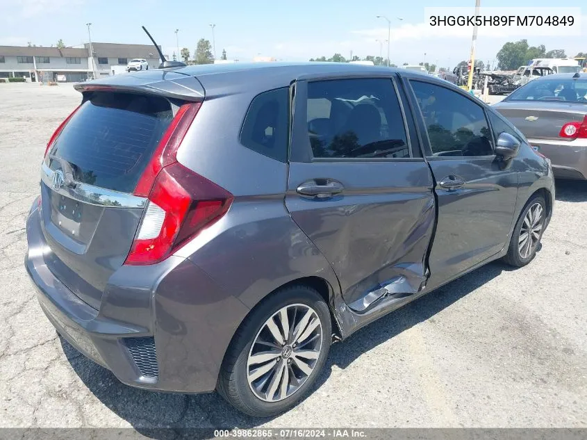 2015 Honda Fit Ex/Ex-L VIN: 3HGGK5H89FM704849 Lot: 39862865