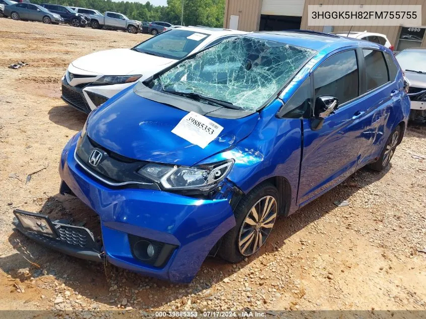 2015 Honda Fit Ex/Ex-L VIN: 3HGGK5H82FM755755 Lot: 39885353