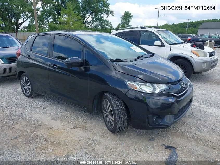 2015 Honda Fit Ex/Ex-L VIN: 3HGGK5H84FM712664 Lot: 39898538