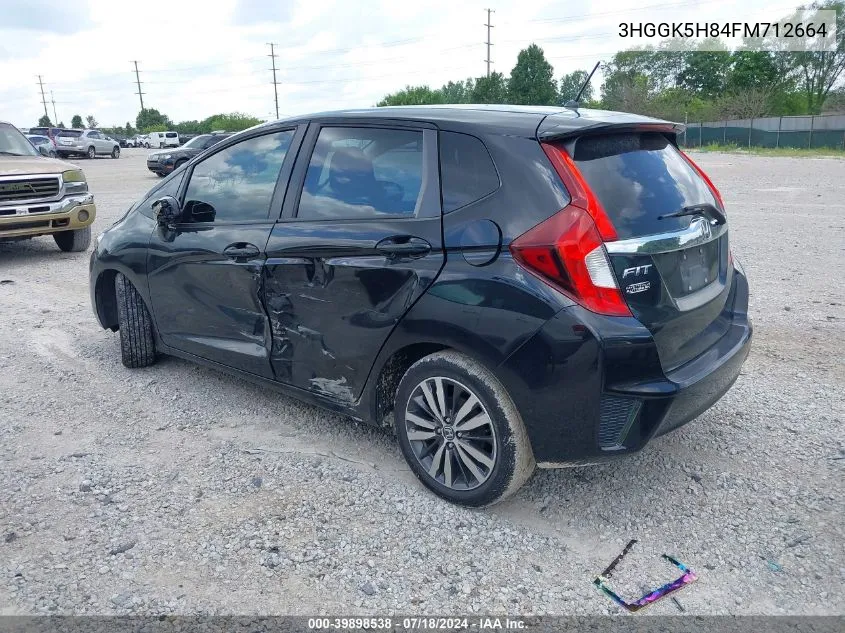 2015 Honda Fit Ex/Ex-L VIN: 3HGGK5H84FM712664 Lot: 39898538