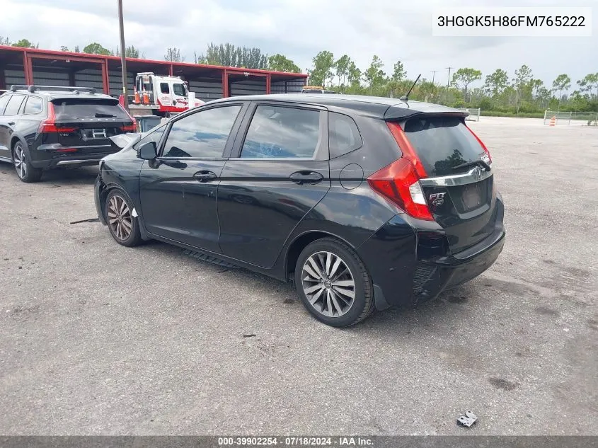 2015 Honda Fit Ex/Ex-L VIN: 3HGGK5H86FM765222 Lot: 39902254