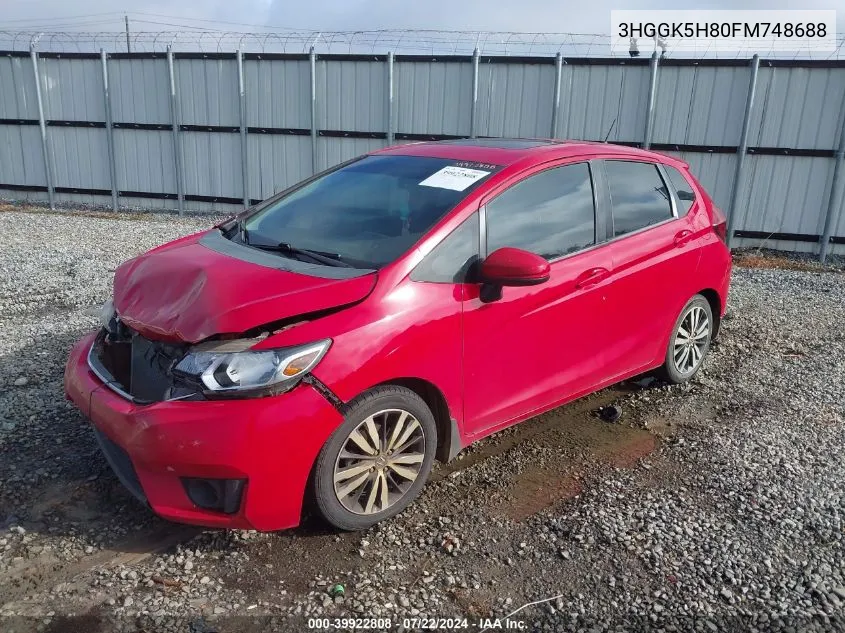 3HGGK5H80FM748688 2015 Honda Fit Ex/Ex-L