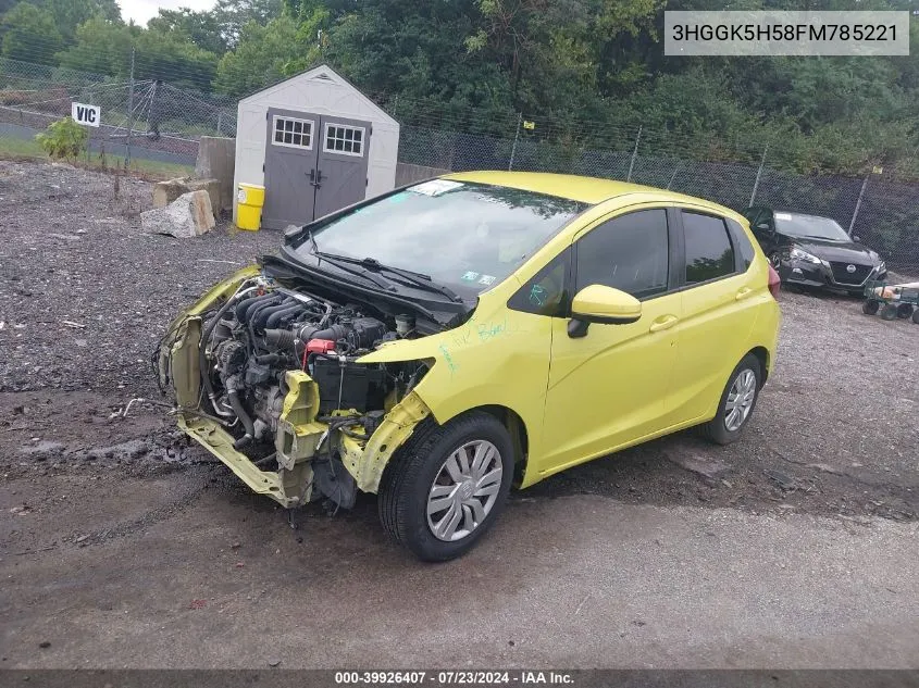 2015 Honda Fit Lx VIN: 3HGGK5H58FM785221 Lot: 39926407