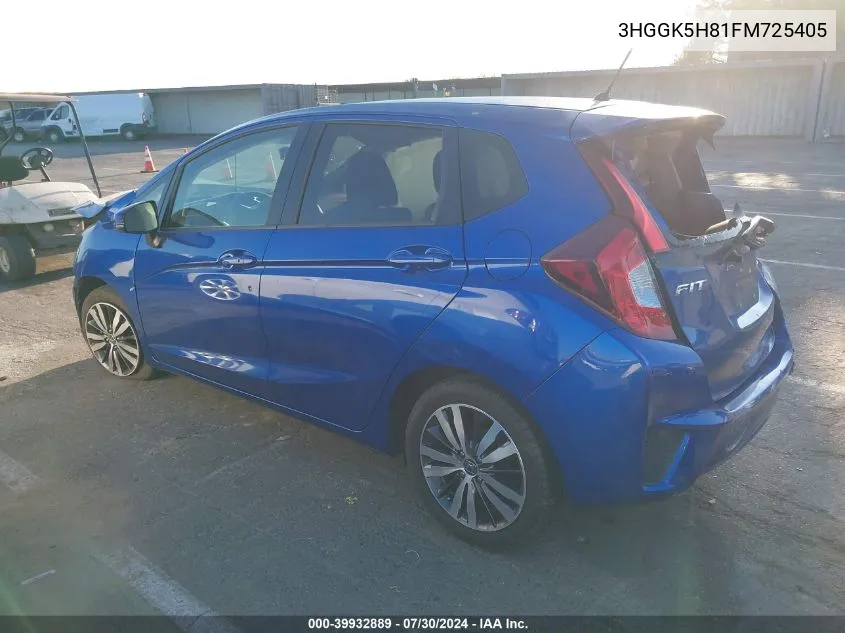 2015 Honda Fit Ex/Ex-L VIN: 3HGGK5H81FM725405 Lot: 39932889