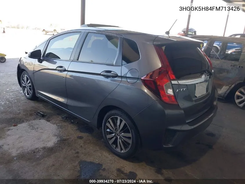 2015 Honda Fit Ex/Ex-L VIN: 3HGGK5H84FM713426 Lot: 39934270