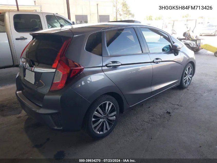 2015 Honda Fit Ex/Ex-L VIN: 3HGGK5H84FM713426 Lot: 39934270