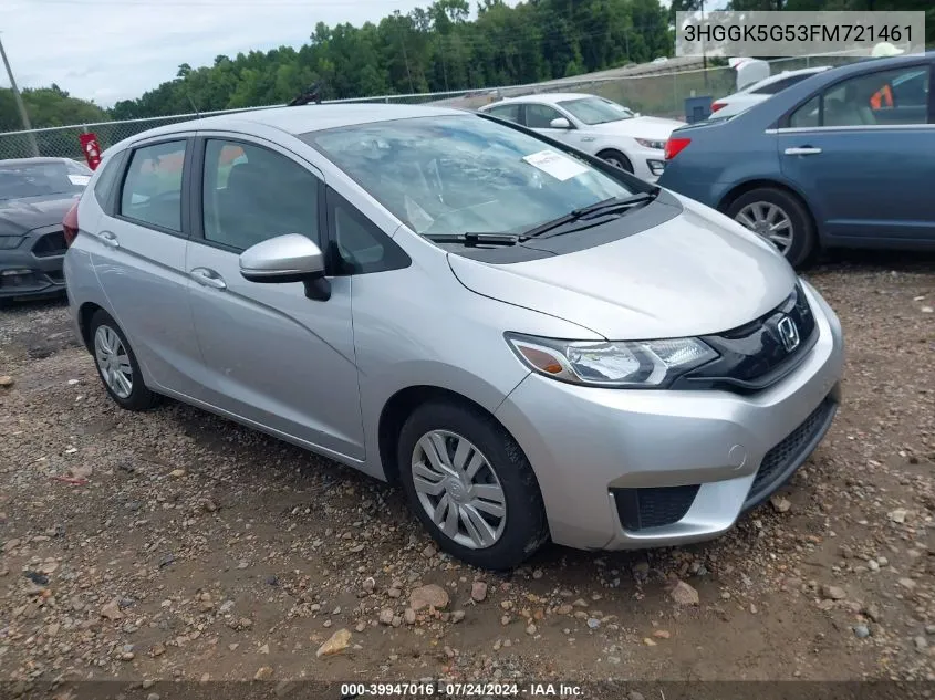 2015 Honda Fit Lx VIN: 3HGGK5G53FM721461 Lot: 39947016