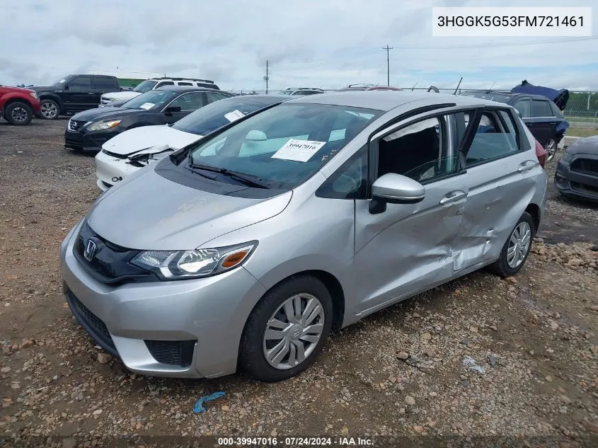 2015 Honda Fit Lx VIN: 3HGGK5G53FM721461 Lot: 39947016