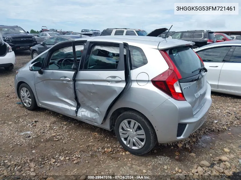 2015 Honda Fit Lx VIN: 3HGGK5G53FM721461 Lot: 39947016