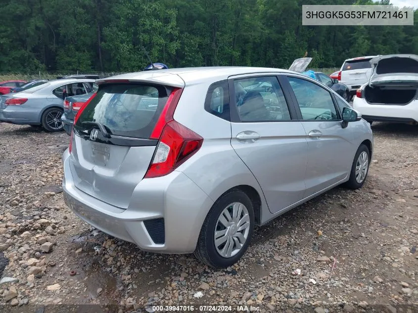 2015 Honda Fit Lx VIN: 3HGGK5G53FM721461 Lot: 39947016