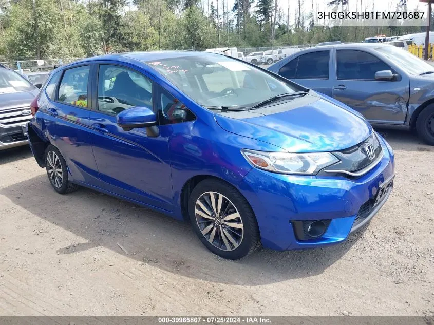 2015 Honda Fit Ex/Ex-L VIN: 3HGGK5H81FM720687 Lot: 39965867