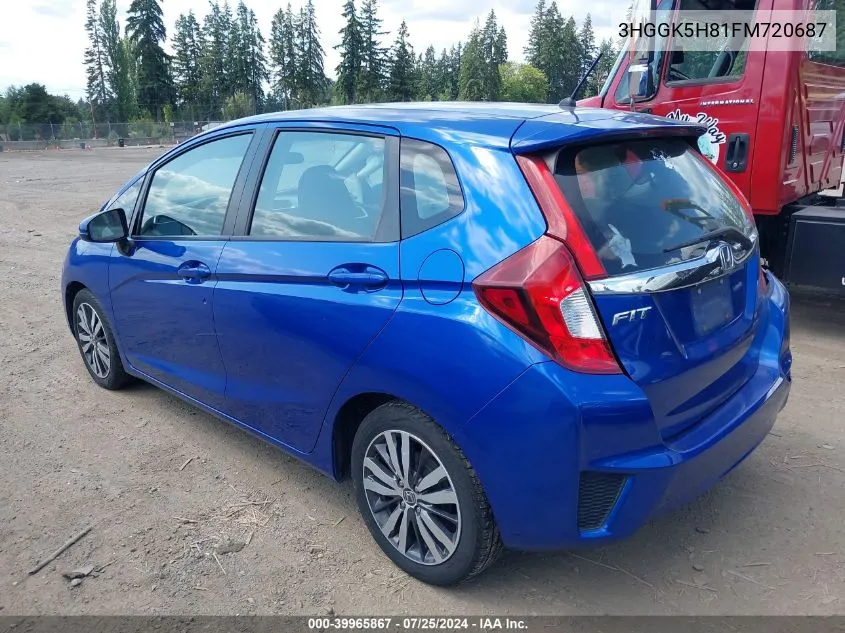 2015 Honda Fit Ex/Ex-L VIN: 3HGGK5H81FM720687 Lot: 39965867