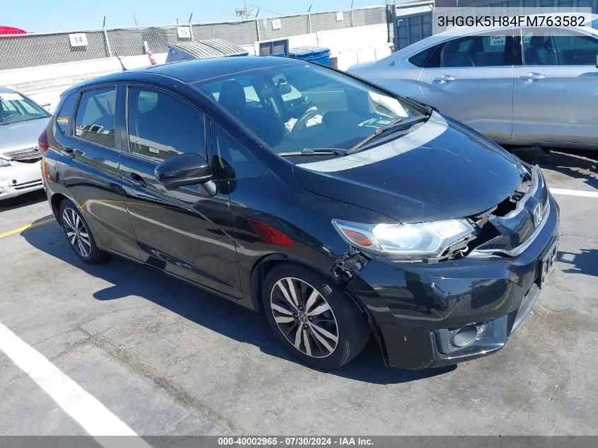 2015 Honda Fit Ex/Ex-L VIN: 3HGGK5H84FM763582 Lot: 40002965