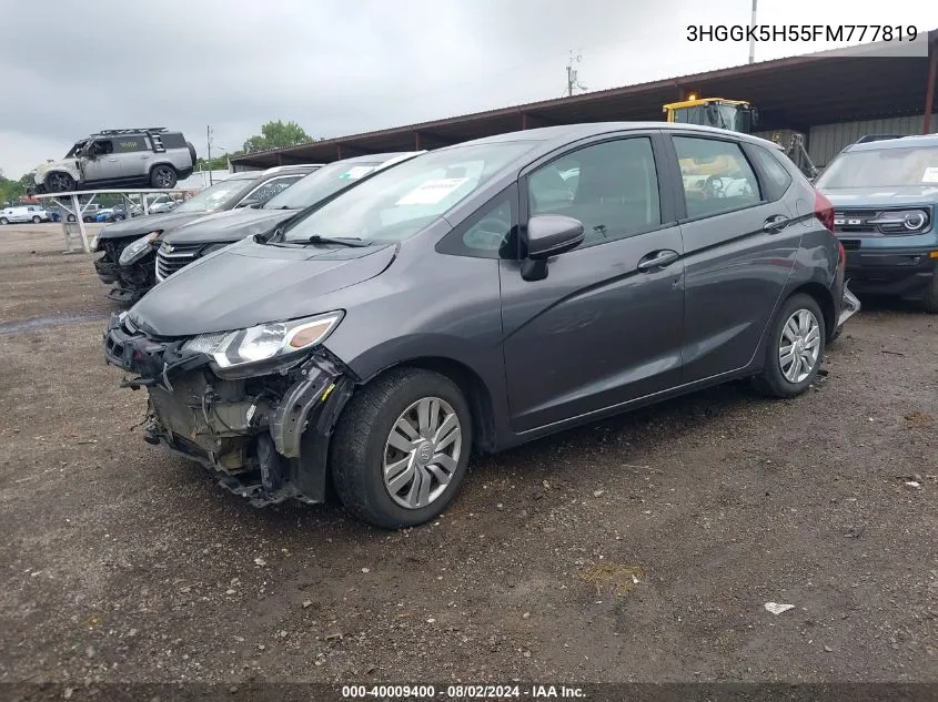 3HGGK5H55FM777819 2015 Honda Fit Lx