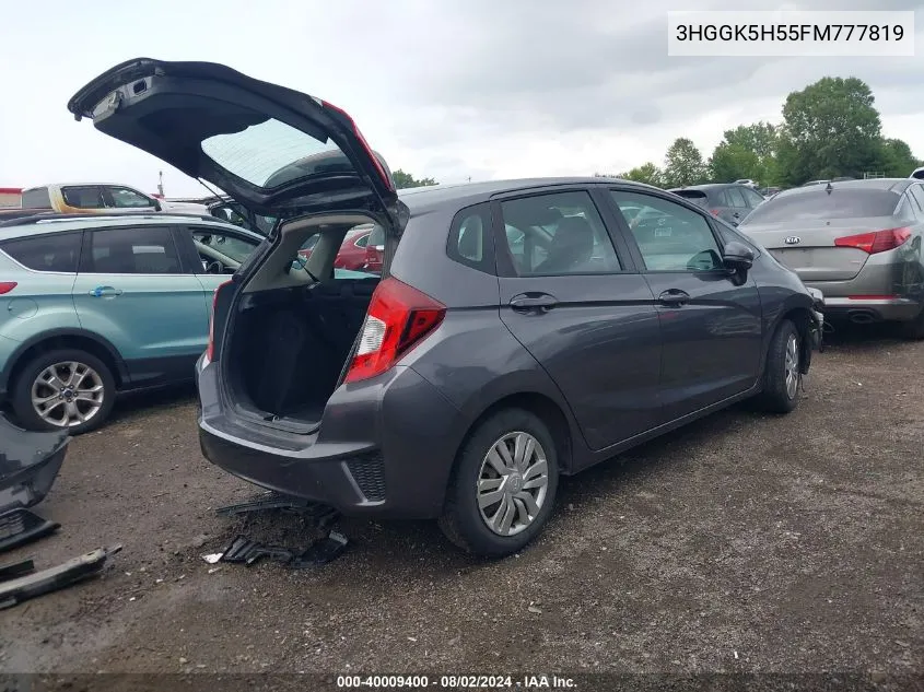 3HGGK5H55FM777819 2015 Honda Fit Lx