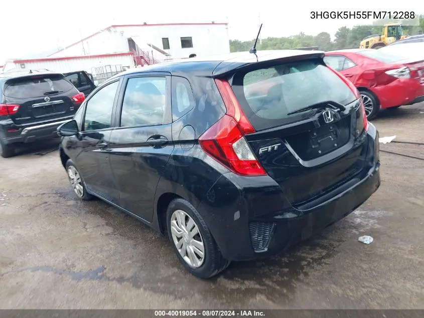 2015 Honda Fit Lx VIN: 3HGGK5H55FM712288 Lot: 40019054