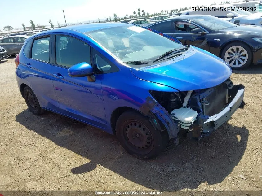 3HGGK5H5XFM739292 2015 Honda Fit Lx