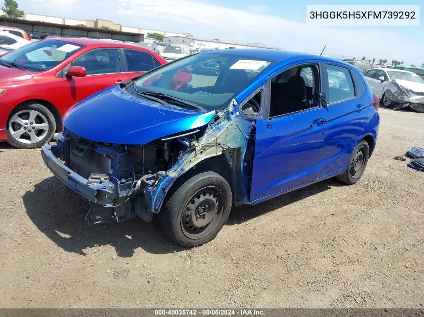 3HGGK5H5XFM739292 2015 Honda Fit Lx