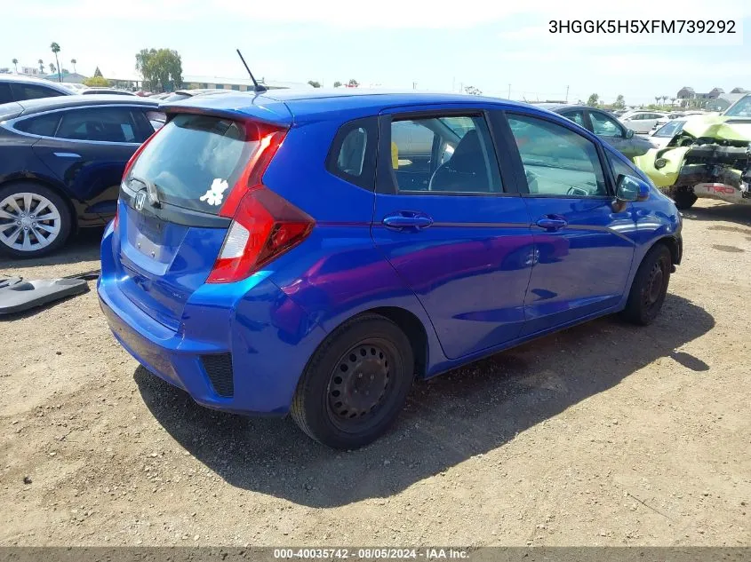 2015 Honda Fit Lx VIN: 3HGGK5H5XFM739292 Lot: 40035742