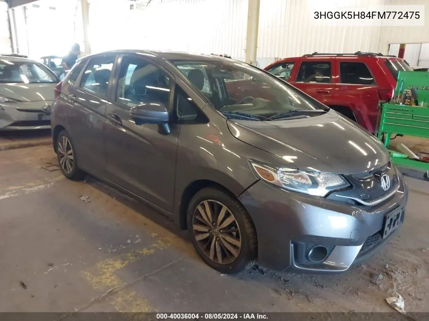 2015 Honda Fit Ex/Ex-L VIN: 3HGGK5H84FM772475 Lot: 40036004