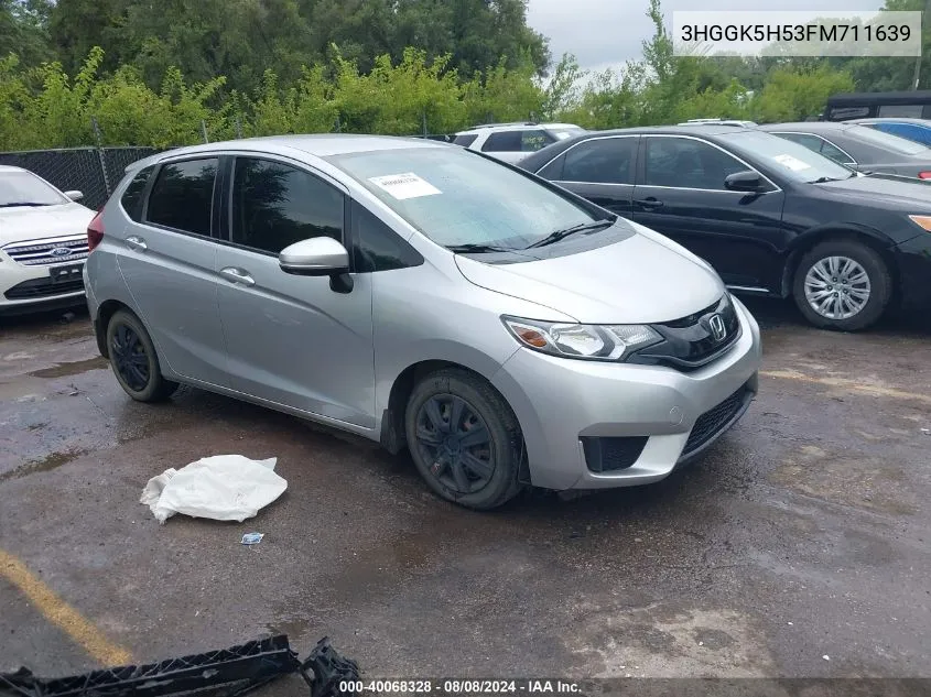 2015 Honda Fit Lx VIN: 3HGGK5H53FM711639 Lot: 40068328