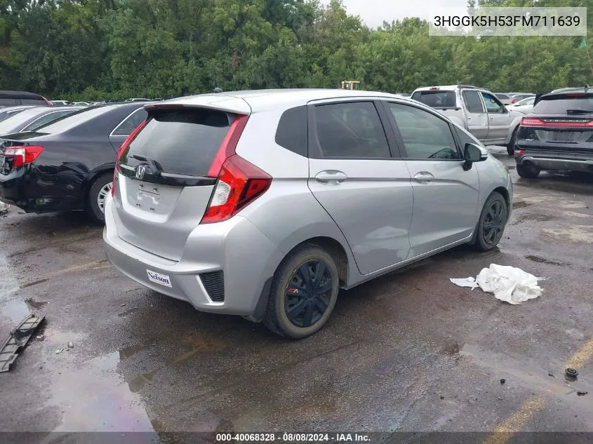 2015 Honda Fit Lx VIN: 3HGGK5H53FM711639 Lot: 40068328