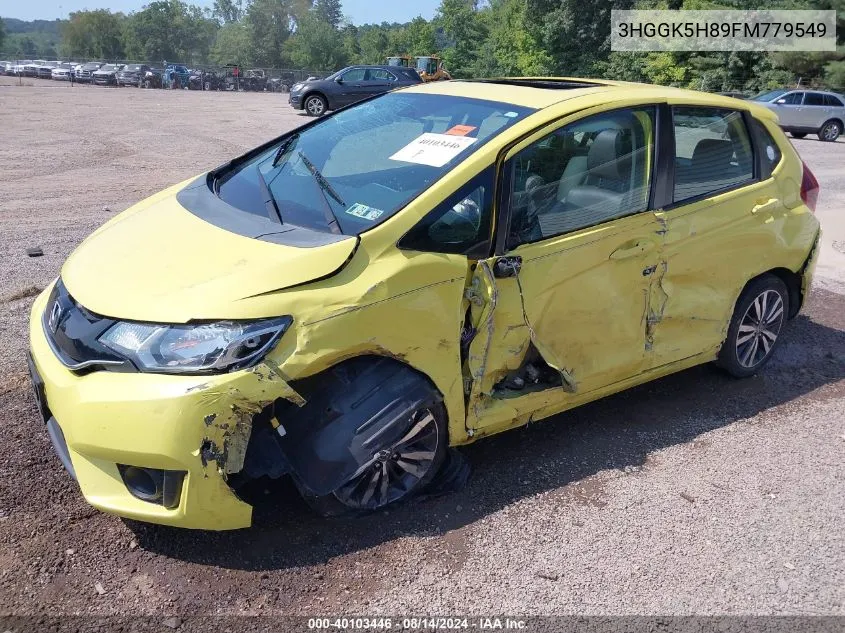 2015 Honda Fit Ex/Ex-L VIN: 3HGGK5H89FM779549 Lot: 40103446