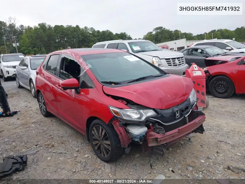 2015 Honda Fit Ex/Ex-L VIN: 3HGGK5H85FM741932 Lot: 40149027