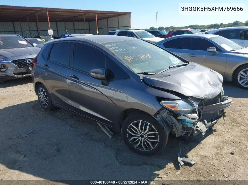 2015 Honda Fit Lx VIN: 3HGGK5H5XFM769666 Lot: 40180448