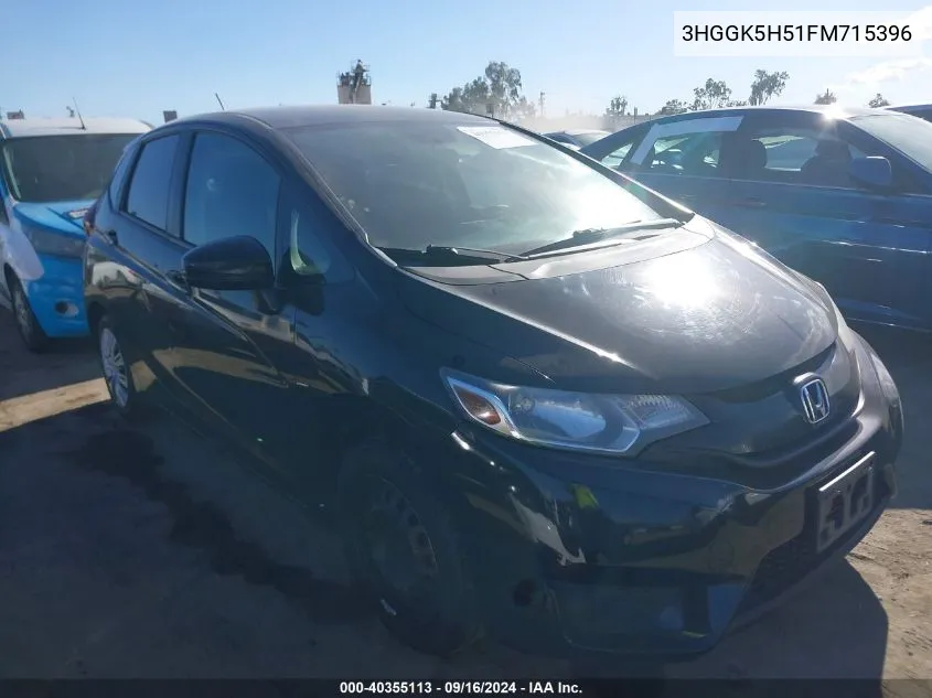 2015 Honda Fit Lx VIN: 3HGGK5H51FM715396 Lot: 40355113