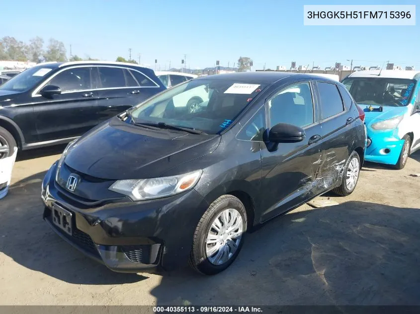 2015 Honda Fit Lx VIN: 3HGGK5H51FM715396 Lot: 40355113