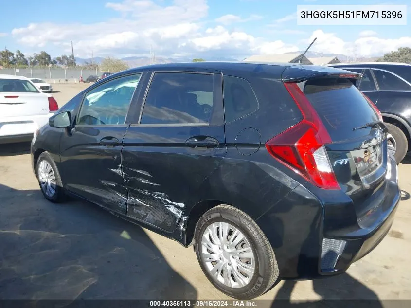 2015 Honda Fit Lx VIN: 3HGGK5H51FM715396 Lot: 40355113