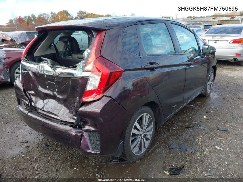 3HGGK5H87FM750695 2015 Honda Fit Ex/Ex-L
