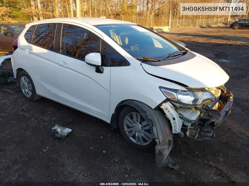 3HGGK5H53FM711494 2015 Honda Fit Lx