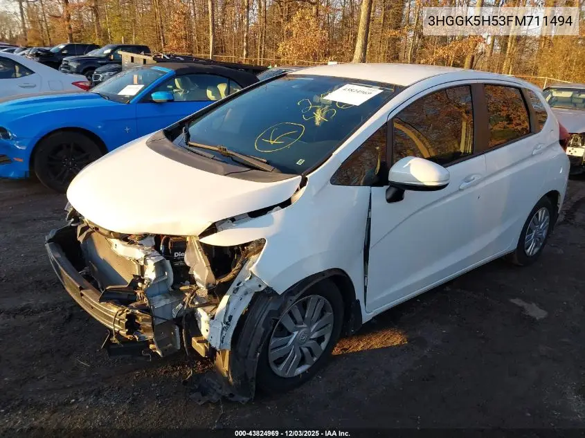 3HGGK5H53FM711494 2015 Honda Fit Lx