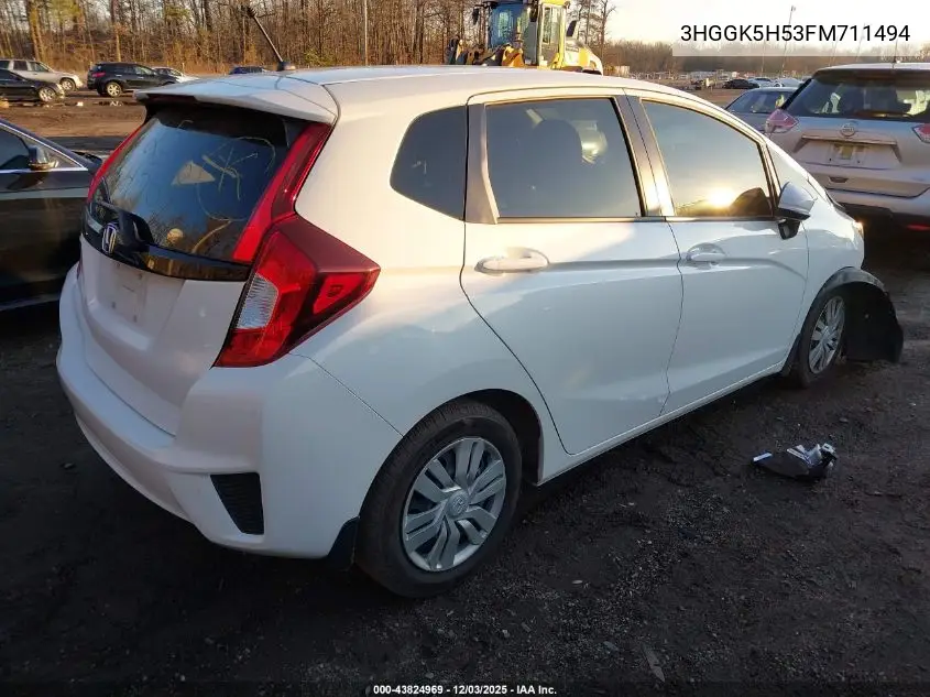 3HGGK5H53FM711494 2015 Honda Fit Lx