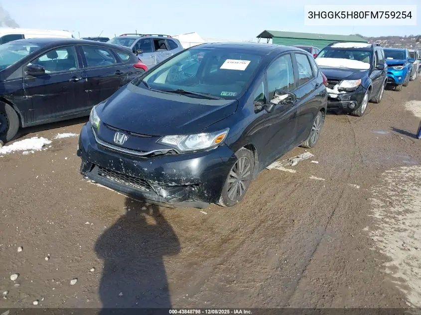 3HGGK5H80FM759254 2015 Honda Fit Ex/Ex-L