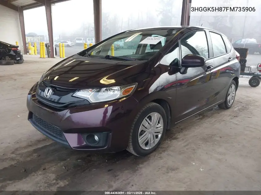 3HGGK5H87FM735906 2015 Honda Fit Ex/Ex-L