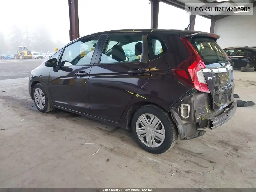 3HGGK5H87FM735906 2015 Honda Fit Ex/Ex-L