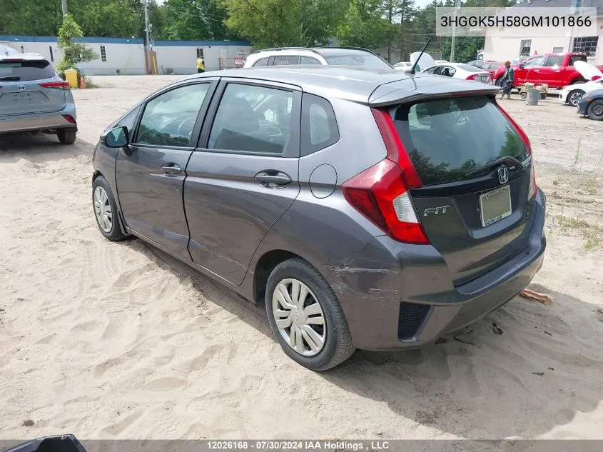 2016 Honda Fit VIN: 3HGGK5H58GM101866 Lot: 12026168