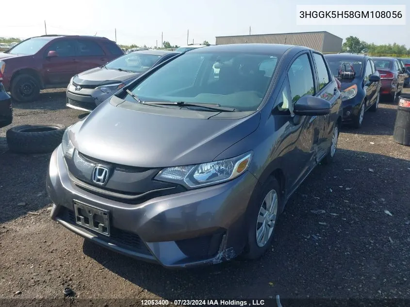 2016 Honda Fit VIN: 3HGGK5H58GM108056 Lot: 12053400