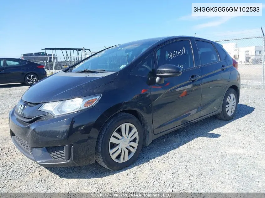 2016 Honda Fit VIN: 3HGGK5G56GM102533 Lot: 12070517